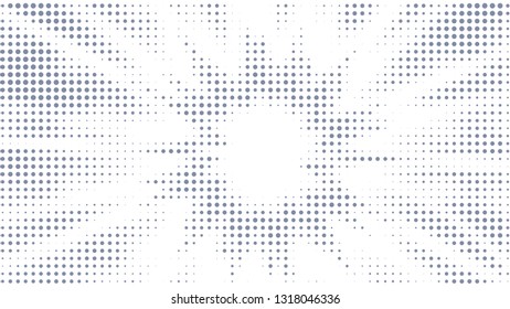 Halftone gradient explosion pattern. Abstract halftone vector dots background. Fireworks dots pattern. Pop Art, Comic small dots. Star rays halftone poster. Shine, sun rays. Light gray, sunrise rays