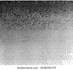 Halftone gradient image transitioning from dense to sparse dots.