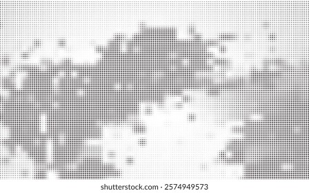 Halftone Gradient Landscape, Abstract Pattern of Varying Dot Density and Placement Creating a Textured Topographical Illusion