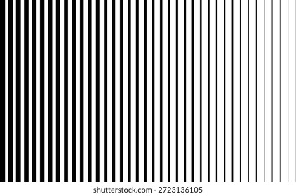 Halftone Gradient lines, Black and White Gradual Vertical Line Fade vector illustration