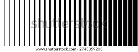 Halftone gradient lines pattern. Faded halftone black lines. Faded gradient background. Horizontal abstract geometric texture with parallel lines.