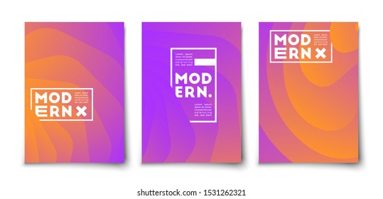 Halftone gradient minimal vector cover design. Trendy shapes overlap