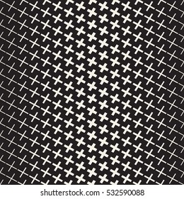 Halftone Gradient Mosaic Lattice. Abstract Geometric Background Design. Vector Seamless Black and White Pattern.