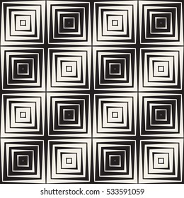 Halftone Gradient Mosaic Lattice. Abstract Geometric Background Design. Vector Seamless Black and White Pattern.