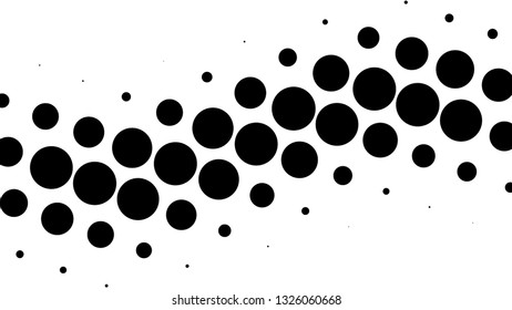 Halftone gradient pattern. Abstract halftone big dots background. Monochrome dots pattern. Pop Art, Comic big dots. Big circles strip. Banner with space. Design for presentation, report, flyer, card