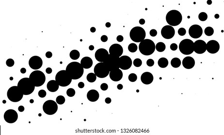 Halftone gradient pattern. Abstract halftone big dots background. Monochrome dots pattern. Pop Art, Comic big dots. Big circles strip. Banner with space. Design for presentation, report, flyer, card
