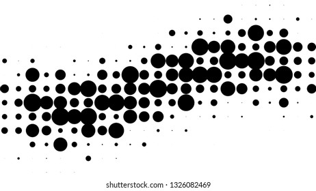 Halftone gradient pattern. Abstract halftone big dots background. Monochrome dots pattern. Pop Art, Comic big dots. Big circles strip. Banner with space. Design for presentation, report, flyer, card