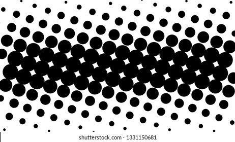 Halftone gradient pattern. Abstract halftone big dots background. Monochrome dots pattern. Pop Art, Comic big dots. Big circles strip. Banner with space. Design for presentation, report, flyer, card