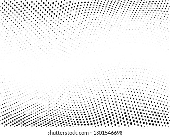 Halftone gradient pattern. Abstract halftone dots background. Monochrome dots pattern. Wave Grunge texture. Pop Art, Comic small dots. Vector design for presentation, report, flyer, cover