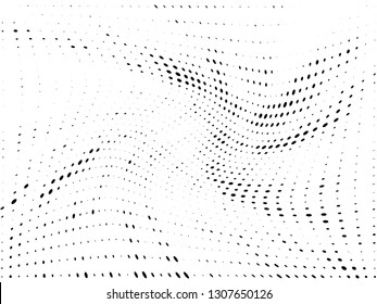 Halftone gradient pattern. Abstract halftone dots background. Monochrome dots pattern. Grunge texture. Pop Art, Comic small dots. Rays twisted dots. Design for presentation, report, flyer, cover, card