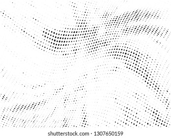 Halftone gradient pattern. Abstract halftone dots background. Monochrome dots pattern. Grunge texture. Pop Art, Comic small dots. Wave twisted dots. Design for presentation, report, flyer, cover, card