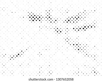Halftone gradient pattern. Abstract halftone dots background. Monochrome dots pattern. Grunge texture. Pop Art, Comic small dots. Vector design for presentation, business cards, report, flyer, cover