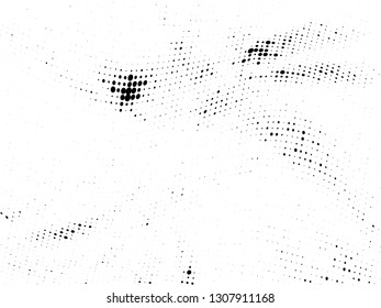 Halftone gradient pattern. Abstract halftone dots background. Monochrome dots pattern. Grunge texture. Pop Art, Comic small dots. Wave twisted dots. Design for presentation, report, flyer, cover, card
