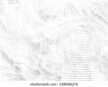 Halftone gradient pattern. Abstract halftone dots background. Monochrome dots pattern. Grunge wave texture. Pop Art Comic small dots. Radial twisted dots. Design for presentation, report, flyer, cover
