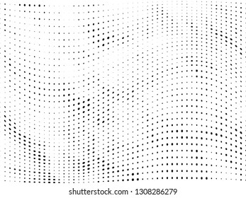 Halftone gradient pattern. Abstract halftone dots background. Monochrome dots pattern. Grunge wave texture. Pop Art Comic small dots. Radial twisted dots. Design for presentation, report, flyer, cover