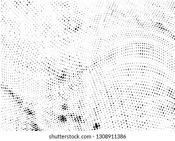 Halftone gradient pattern. Abstract halftone dots background. Monochrome dots pattern. Grunge wave texture. Pop Art Comic small dots. Radial twisted dots. Design for presentation, report, flyer, cover