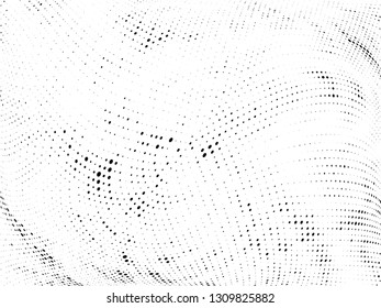 Halftone gradient pattern. Abstract halftone dots background. Monochrome dots pattern. Grunge wave texture. Pop Art Comic small dots. Radial twisted dots. Design for presentation, report, flyer, cover