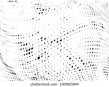 Halftone gradient pattern. Abstract halftone dots background. Monochrome dots pattern. Grunge wave texture. Pop Art Comic small dots. Radial twisted dots. Design for presentation, report, flyer, cover