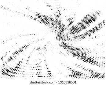 Halftone gradient pattern. Abstract halftone dots background. Monochrome dots pattern. Grunge texture. Pop Art, Comic small dots. Wave twisted dots. Design for presentation, report, flyer, cover, card