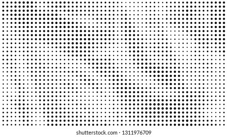 Halftone gradient pattern. Abstract halftone dots background. Monochrome dots pattern. Grunge crumpled texture. Pop Art, Comic small dots. Design for presentation, business cards, report, flyer, cover