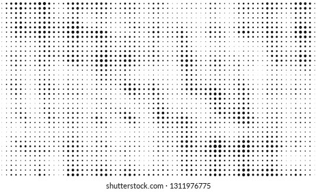 Halftone gradient pattern. Abstract halftone dots background. Monochrome dots pattern. Grunge crumpled texture. Pop Art, Comic small dots. Design for presentation, business cards, report, flyer, cover