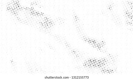 Halftone gradient pattern. Abstract halftone dots background. Monochrome dots pattern. Grunge crumpled texture. Pop Art, Comic small dots. Design for presentation, business cards, report, flyer, cover