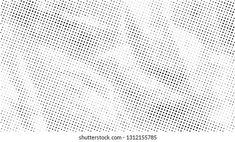 Halftone gradient pattern. Abstract halftone dots background. Monochrome dots pattern. Grunge crumpled texture. Pop Art, Comic small dots. Design for presentation, business cards, report, flyer, cover