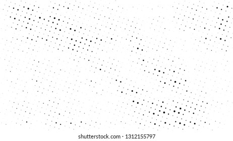 Halftone gradient pattern. Abstract halftone dots background. Monochrome dots pattern. Grunge crumpled texture. Pop Art, Comic small dots. Design for presentation, business cards, report, flyer, cover