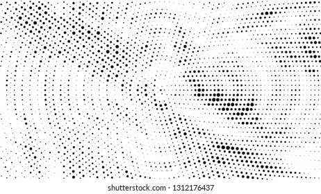 Halftone gradient pattern. Abstract halftone dots background. Monochrome dots pattern. Grunge radial texture. Pop Art, Comic small dots. Design for presentation, business cards, report, flyer, cover