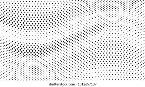 Halftone gradient pattern. Abstract halftone dots background. Monochrome dots pattern. Grunge wave texture 