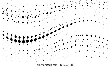 Halftone gradient pattern. Abstract halftone dots background. Monochrome dots pattern. Grunge wave texture 
