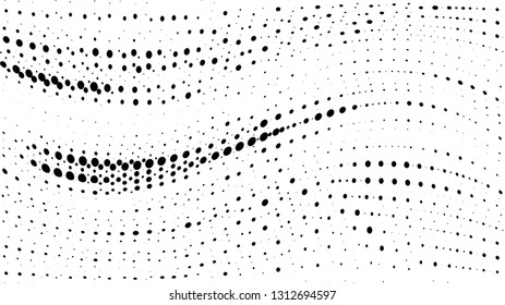 Halftone gradient pattern. Abstract halftone dots background. Monochrome dots pattern. Grunge wave texture. 