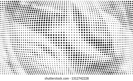 Halftone gradient pattern. Abstract halftone dots background. Monochrome dots pattern. Grunge crumpled texture.  