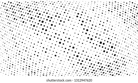 Halftone gradient pattern. Abstract halftone dots background. Monochrome dots pattern. Grunge wave texture.  