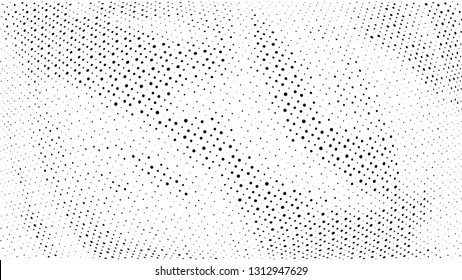Halftone gradient pattern. Abstract halftone dots background. Monochrome dots pattern. Grunge wave texture
