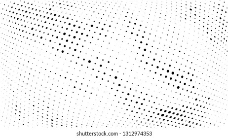 Halftone gradient pattern. Abstract halftone dots background. Monochrome dots pattern. Grunge wave texture.  