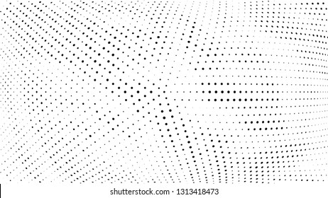 Halftone gradient pattern. Abstract halftone dots background. Monochrome dots pattern. Grunge radial texture. Pop Art, Comic small dots. Design for presentation, business cards, report, flyer, cover