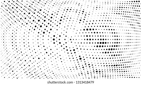 Halftone gradient pattern. Abstract halftone dots background. Monochrome dots pattern. Grunge radial texture. Pop Art, Comic small dots. Design for presentation, business cards, report, flyer, cover