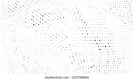 Halftone gradient pattern. Abstract halftone dots background. Monochrome dots pattern. Grunge radial texture. Pop Art, Comic small dots. Design for presentation, business cards, report, flyer, cover
