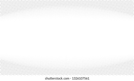 Halftone gradient pattern. Abstract halftone dots background. Monochrome dots pattern. Pop Art, Comic small dots. Gradient frame. Banner with space. Design for presentation, report, flyer, card