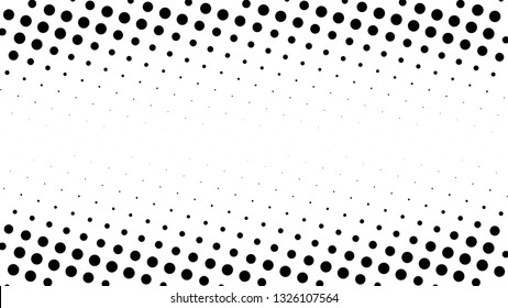 Halftone gradient pattern. Abstract halftone dots background. Monochrome dots pattern. Pop Art, Comic small dots. Gradient frame. Banner with space. Design for presentation, report, flyer, card