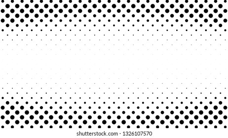 Halftone gradient pattern. Abstract halftone dots background. Monochrome dots pattern. Pop Art, Comic small dots. Gradient frame. Banner with space. Design for presentation, report, flyer, card