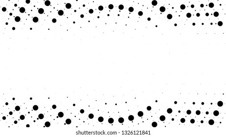 Halftone gradient pattern. Abstract halftone dots background. Monochrome dots pattern. Pop Art, Comic small dots. Gradient frame. Banner with space. Design for presentation, report, flyer, card