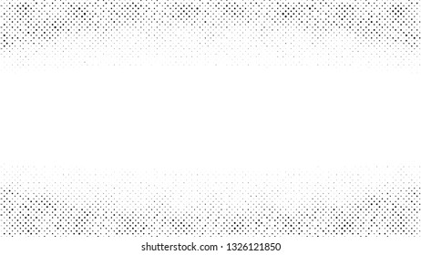 Halftone gradient pattern. Abstract halftone dots background. Monochrome dots pattern. Pop Art, Comic small dots. Gradient frame. Banner with space. Design for presentation, report, flyer, card