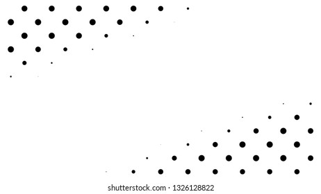 Halftone gradient pattern. Abstract halftone dots background. Monochrome dots pattern. Pop Art, Comic small dots. Gradient frame. Banner with space. Design for presentation, report, flyer, card