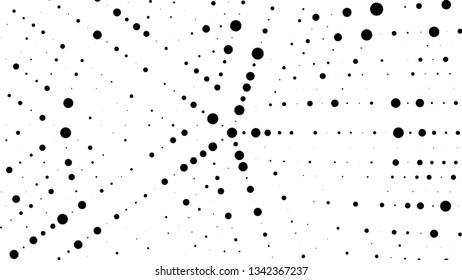 Halftone gradient pattern. Abstract halftone dots background. Monochrome dots pattern. Grunge radial texture. Pop Art, Comic small dots. Design for presentation, business cards, report, flyer, cover