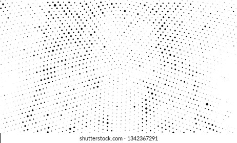 Halftone gradient pattern. Abstract halftone dots background. Monochrome dots pattern. Grunge radial texture. Pop Art, Comic small dots. Design for presentation, business cards, report, flyer, cover