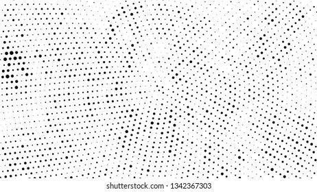 Halftone gradient pattern. Abstract halftone dots background. Monochrome dots pattern. Grunge radial texture. Pop Art, Comic small dots. Design for presentation, business cards, report, flyer, cover