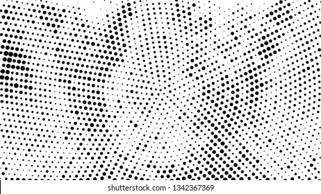 Halftone gradient pattern. Abstract halftone dots background. Monochrome dots pattern. Grunge radial texture. Pop Art, Comic small dots. Design for presentation, business cards, report, flyer, cover