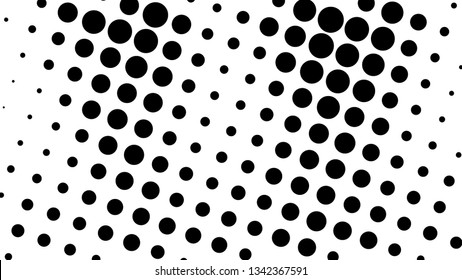 Halftone gradient pattern. Abstract halftone dots background. Monochrome dots pattern. Grunge crumpled texture. Pop Art, Comic small dots. Design for presentation, business cards, report, flyer, cover